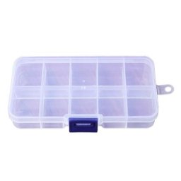 Boîte de rangement réglable en plastique transparent organisateur de fil multifonction 10 grilles