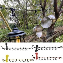 Corde à linge extensible antidérapante pour Camping en plein air avec 7 Clips voyage corde à