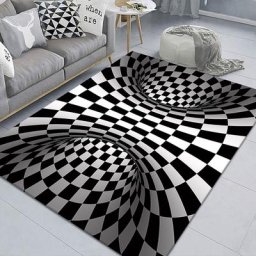 Tapis Piège à Clown Géométrique 3D Polymères de Sol Salon Chambre à Coucher Art