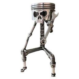 Figurine de tête de mort à Piston en résine Figurine décorative fournitures de décoration pour