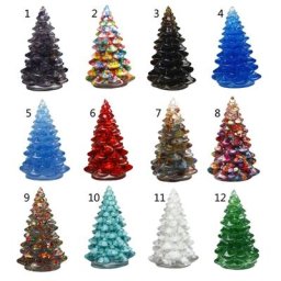 Mini figurine de sapin de Noël en résine de cristal modèle de décoration de bureau