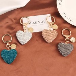 Porte-clés coeur d'amour multicolore pour femme porte-clés en alliage de biscuits complet