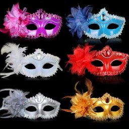 Masques de Bal pour Femme Accessoires de ix Costume de Sexe pour Halloween Tim 19.5x9cm