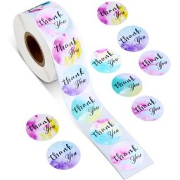Rouleau d'étiquettes autocollantes ""thank you"" 50 – 500 en papier pour scellage emballage