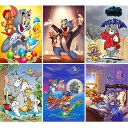 Peinture diamant Tom et caution kit complet 5D dessin animé animal cancers point de croix