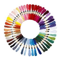 Kit de Fil à Broder en Polyester et Coton Multicolore Modules de Couture pour Point de Croix