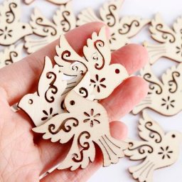 Embellissement de pigeon de paix inachevé découpé au laser scrapbooking en bois artisanat