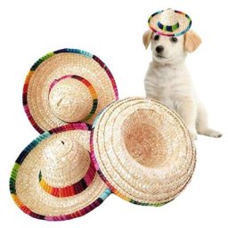 Mini chapeau de paille naturelle décoration de fête d'anniversaire de carnaval pour enfants