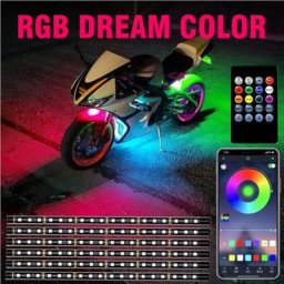 Bande Lumineuse RGB LED pour Voiture Sous-Corps Moto Feux de Croisement Universels 12V 1