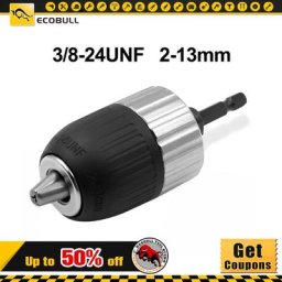 Adaptateur pour perceuse électrique 1.5-13mm mandrin 3/8-24UNF autobloquant pilote sans clé