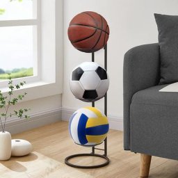 Présentoir de rangement de basket-ball en métal noir accessoires de sport de ballon de football
