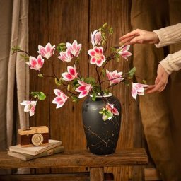 Fleurs de Magnolia artificielles 1 Bouquet fausse branche de fleur pour mariage jardin salon