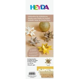 Bandes de papier pour étoiles de Fröbel, doré-crème, 96 bandes