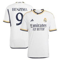 Maillot Domicile adidas Real Madrid 2023-24 avec flocage Benzema 9