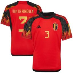 Maillot Domicile Belgique 2022 - Enfants avec flocage Van Kerkhoven 3