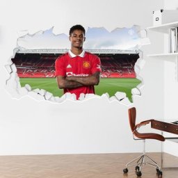 Autocollant mural cassé Manchester United Rashford - 120 cm