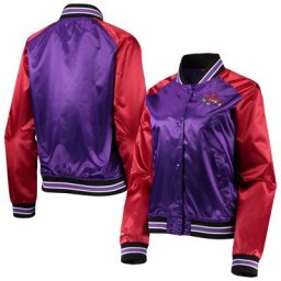 Veste pour femme Mitchell & Ness Purple Raptors Hardwood Classics Raglan Satin Full-Snap