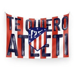 Drapeau à slogan de l'Atlético de Madrid - 90 x 120 cm