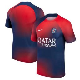 Maillot PSG Nike Pre-Match Dri-FIT Domicile 23/24 - Bleu/Rouge