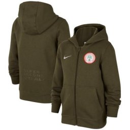 Nigeria Nike Club Zip Thru Hoodie - Vert - Enfants