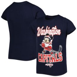T-shirt Mickey Mouse Go Team Go des Capitals de Washington bleu marine pour jeune fille