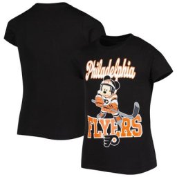 T-shirt Mickey Mouse Go Team Go des Flyers de Philadelphie noir pour jeune fille