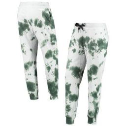 Pantalon de jogging DKNY Sport pour femme, blanc/vert Green Bay Packers Melody Tie-Dye