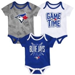 Ensemble trois pièces Game Time des Blue Jays de Toronto pour nouveau-nés et nourrissons Royal/Blanc/Gris chiné