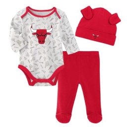 Ensemble de vêtements pour bébés Chicago Bulls Nike - Chapeau, pantalon et plante grimpante - unisexe Taille: 6-9 Months