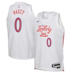 Philadelphia 76ers Nike City Edition Swingman Jersey 22 - Blanc - Tyrese Maxey - Jeunes - unisexe Taille: S (8)