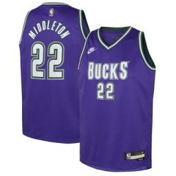 Milwaukee Bucks Nike Classic Edition Swingman Jersey - Violet - Khris Middleton - Junior - unisexe Taille: L (14/16)