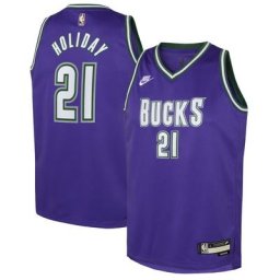 Milwaukee Bucks Nike Classic Edition Swingman Jersey - Violet - Jrue Holiday - Junior - unisexe Taille: S (8)