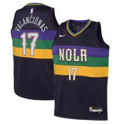New Orleans Pelicans Nike City Edition Swingman Jersey 22 - Violet - Jonas Valančiūnas - Jeunes - unisexe Taille: M (10/12)