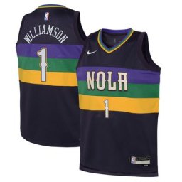 New Orleans Pelicans Nike City Edition Swingman Jersey 22 - Violet - Zion Williamson - Jeunes - unisexe Taille: XL (18/20)
