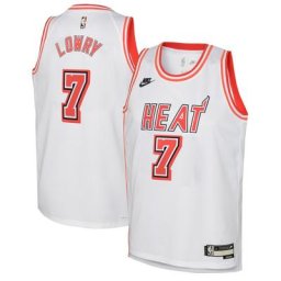 Miami Heat Nike Classic Edition Swingman Jersey - Personnalisé - Blanc - Kyle Lowry - Junior - unisexe Taille: S (8)