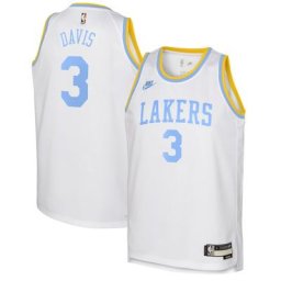 Los Angeles Lakers Nike Classic Edition Swingman Jersey - Personnalisé - Blanc - Anthony Davis - Junior - unisexe Taille: S (8)