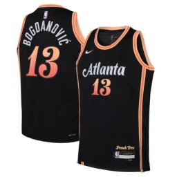 Atlanta Hawks Nike City Edition Swingman Jersey 22 - Noir - Bogdan Bogdanović - Jeunes - unisexe Taille: S (8)