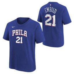 T-shirt Nike Icon Name & Number Philadelphia 76ers - Joel Embiid - Jeunes - unisexe Taille: L (14/16)