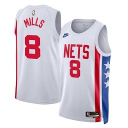 Brooklyn Nets Nike Classic Edition Swingman Maillot d'équipe de NBA - Blanc - Patty Mills - Homme - Homme Taille: M