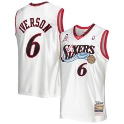 Maillot pour hommes Mitchell & Ness Allen Iverson White Eastern Conference Hardwood Classics 2002 NBA All-Star Game Authentique - Homme Taille: S
