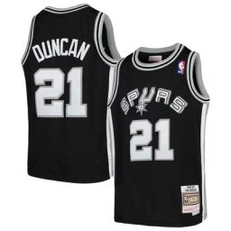 Maillot San Antonio Spurs Swingman Throwback pour jeune Mitchell & Ness Tim Duncan Noir - Homme Taille: Yth S
