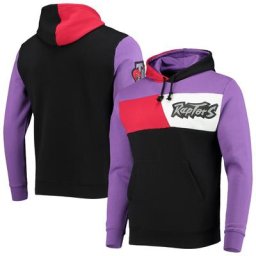 Chandail à capuchon à blocs de couleurs Hardwood Classics des Toronto Raptors Mitchell & Ness pour homme, noir - Homme Taille: XL