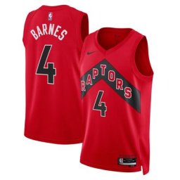 Toronto Raptors Nike Icon Edition Swingman Jersey - Rouge - Scottie Barnes - Unisexe - Homme Taille: S