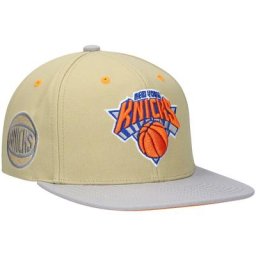 Casquette snapback en toile classique des New York Knicks pour homme Mitchell & Ness x Lids havane - Homme Taille: OSFA