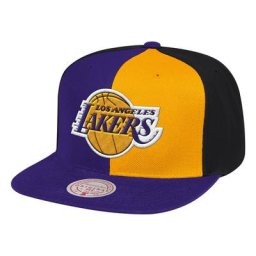 Casquette ajustable Snapback des Los Angeles Lakers pour homme Mitchell & Ness violet/or - Homme Taille: OSFA