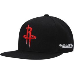 Casquette à revers anglais Mitchell & Ness Houston Rockets pour homme, noir - Homme Taille: OSFA