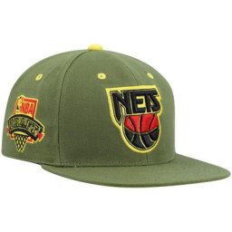 Casquette ajustée pour homme Mitchell & Ness x Lids Olive Brooklyn Nets Dusty - Homme Taille: 7 1/2