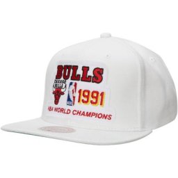 Chicago Bulls NBA Hardwood Classics 91 Champs Snapback par Mitchell & Ness - Blanc - Unisexe - Homme Taille: OSFA