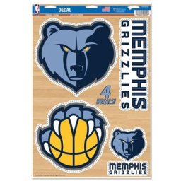 Feuille de décalcomanies multi-usages Memphis Grizzlies 11 x 17 - unisexe Taille: One Size Only