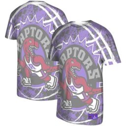 T-shirt pour homme Mitchell & Ness pourpre Toronto Raptors Hardwood Classics Jumbotron - Homme Taille: XL